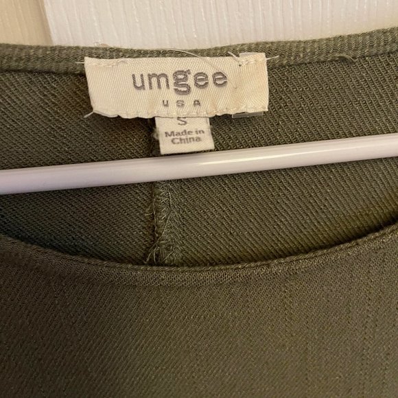 Umgee Women's Linen Fringe Boho Shabby Chic Top - Size Small - Picture 6 of 7